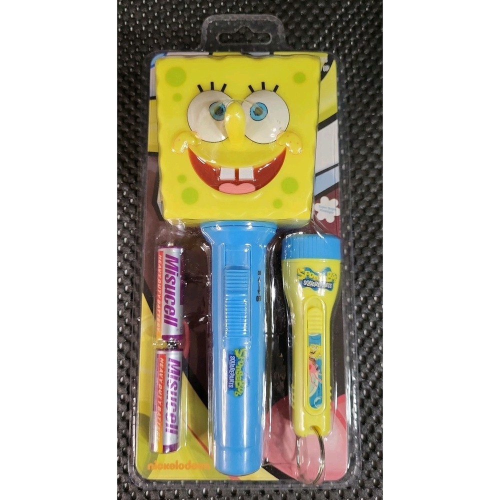 SpongeBob SquarePants Flashlight Set With Batteries Kids Nickelodeon NIP